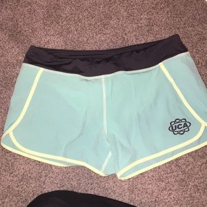 Mint green UCA Varsity athletic shorts